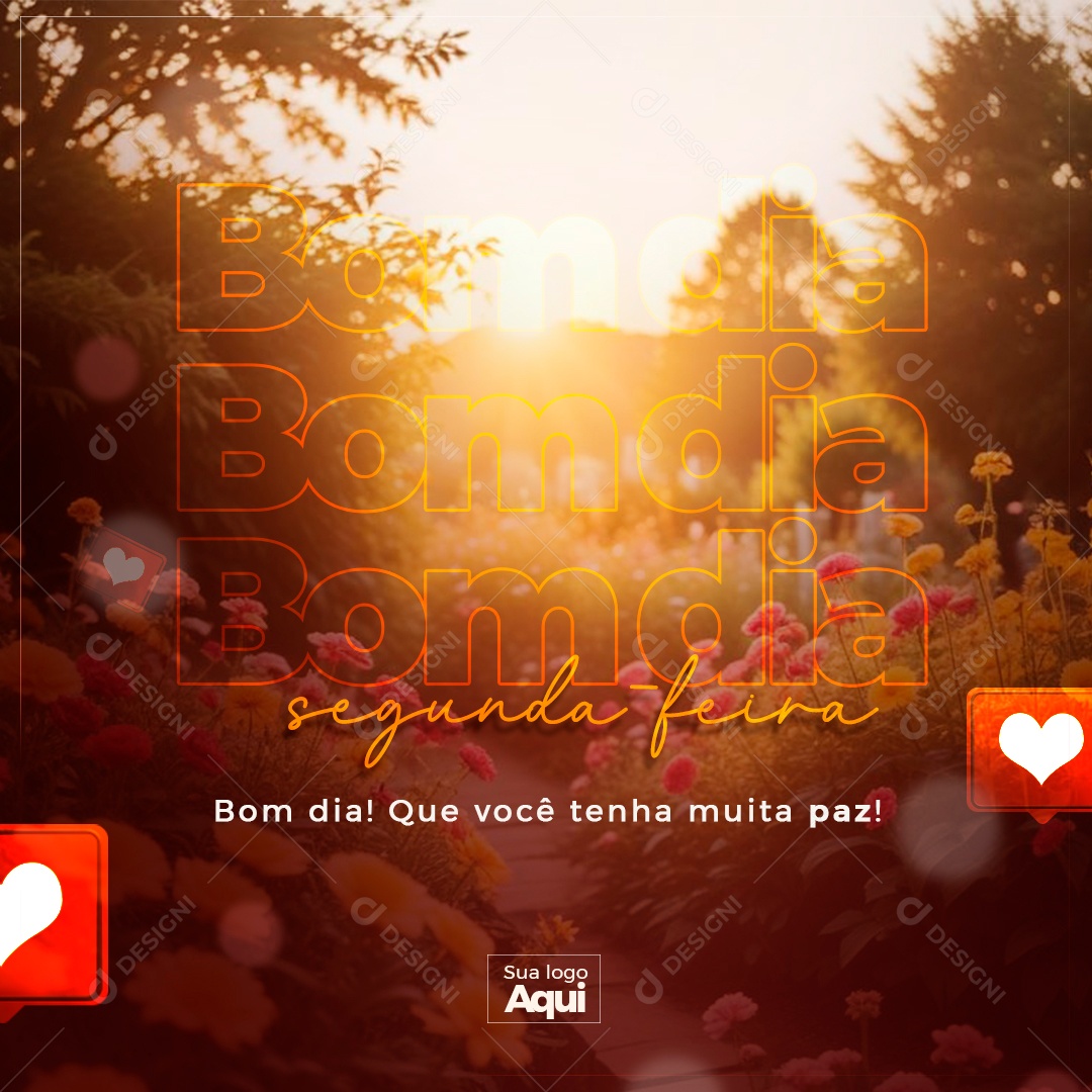 Bom dia Segunda-feira Social Media PSD Editável