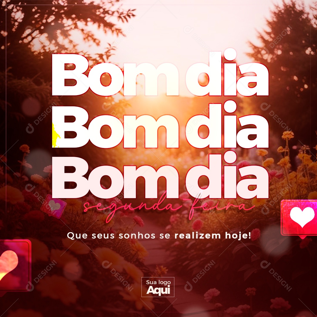 Bom dia Segunda-feira Social Media PSD Editável