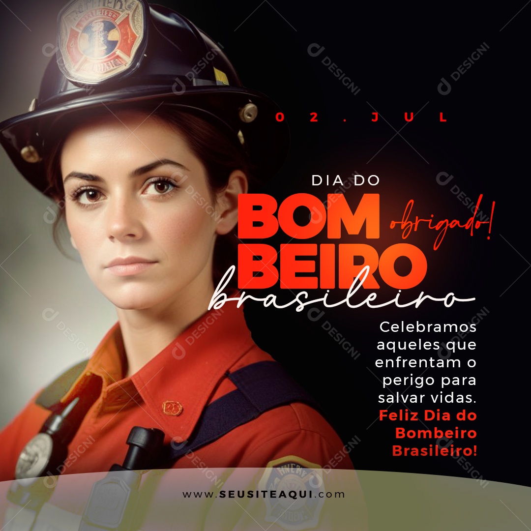 Dia dos Bombeiros Social Media PSD Editável