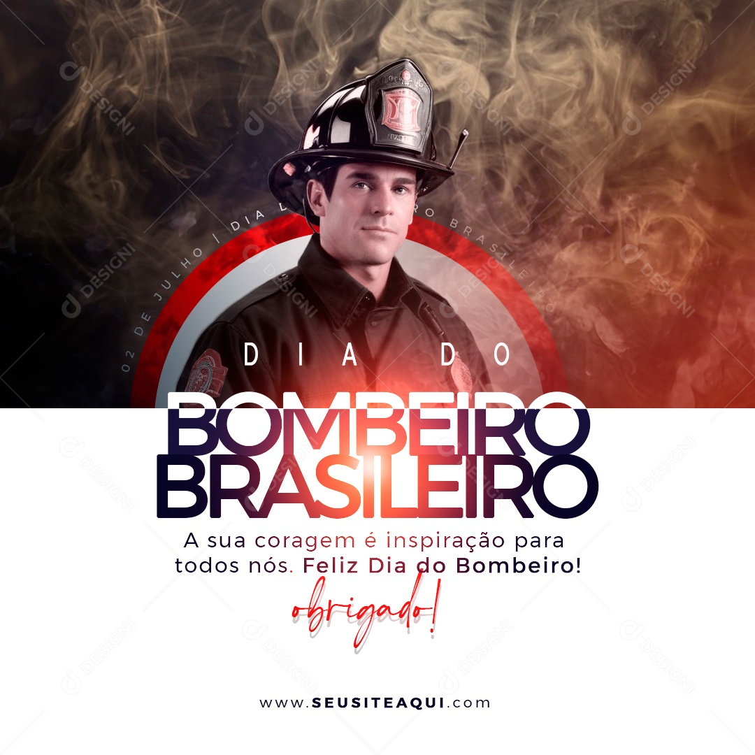 Dia dos Bombeiros Social Media PSD Editável