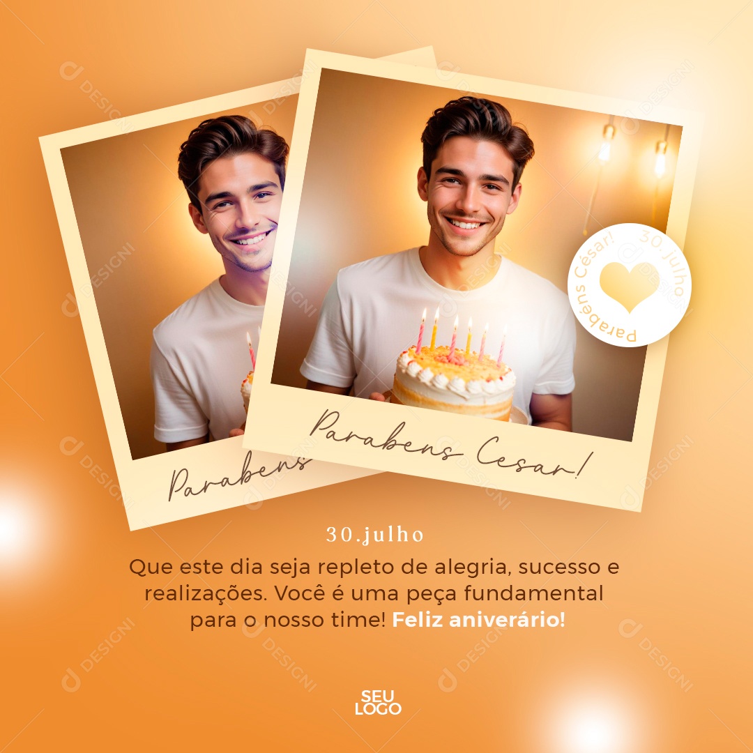 Feliz Aniversário Parabéns Social Media PSD Editável