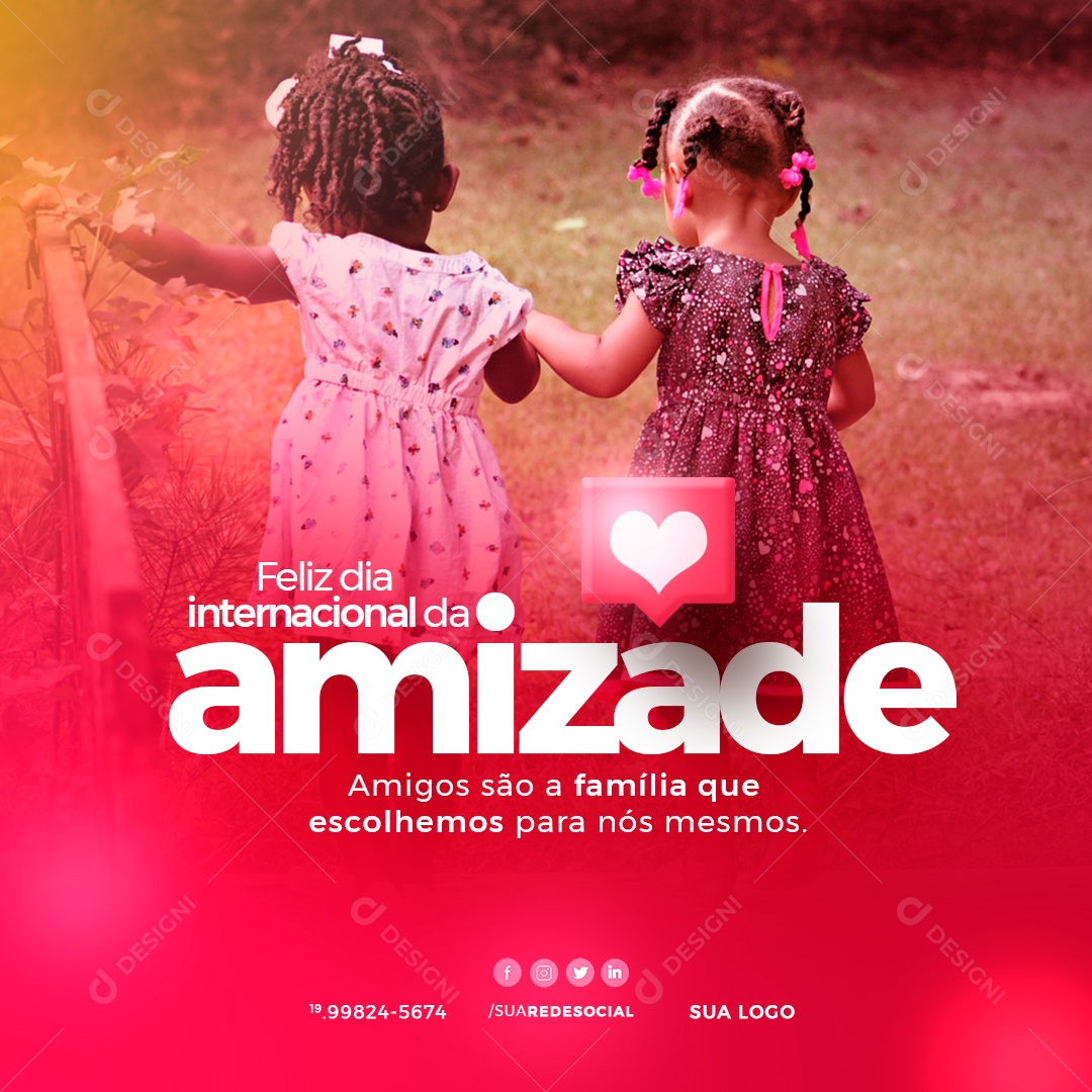 Feliz Dia do Amigo 20 de Julho Social Media PSD Editável
