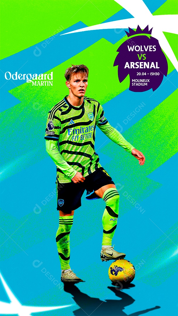 Matchday Odegaard Social Media PSD Editável