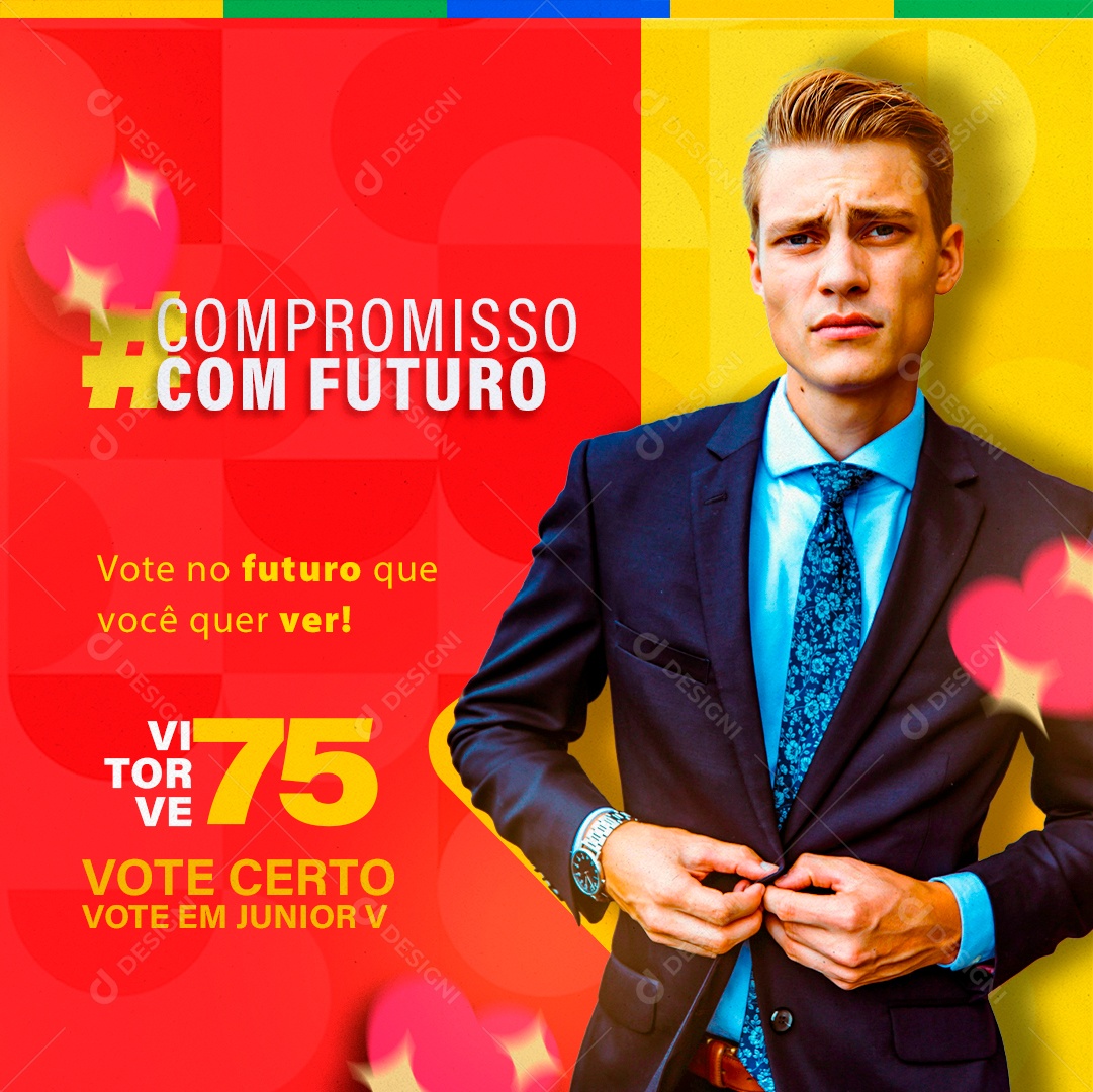 Social Política Feed Compromisso Com Futuro PSD Editável