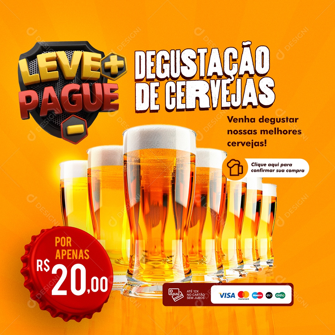 Cervejaria Degustação de Cervejas Social Media PSD Editável