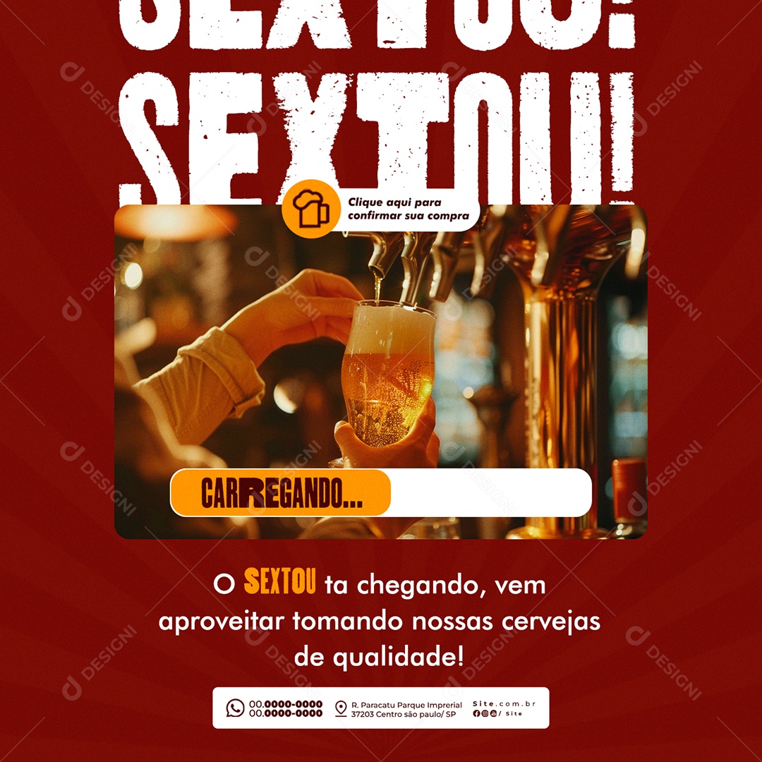 Cervejaria Sextou Social Media PSD Editável