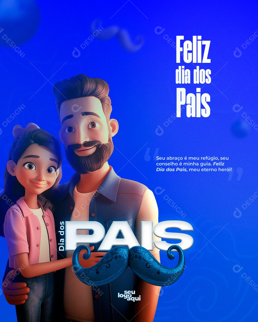 Feliz Dia Dos Pais 11 de Agosto Social Media PSD Editável