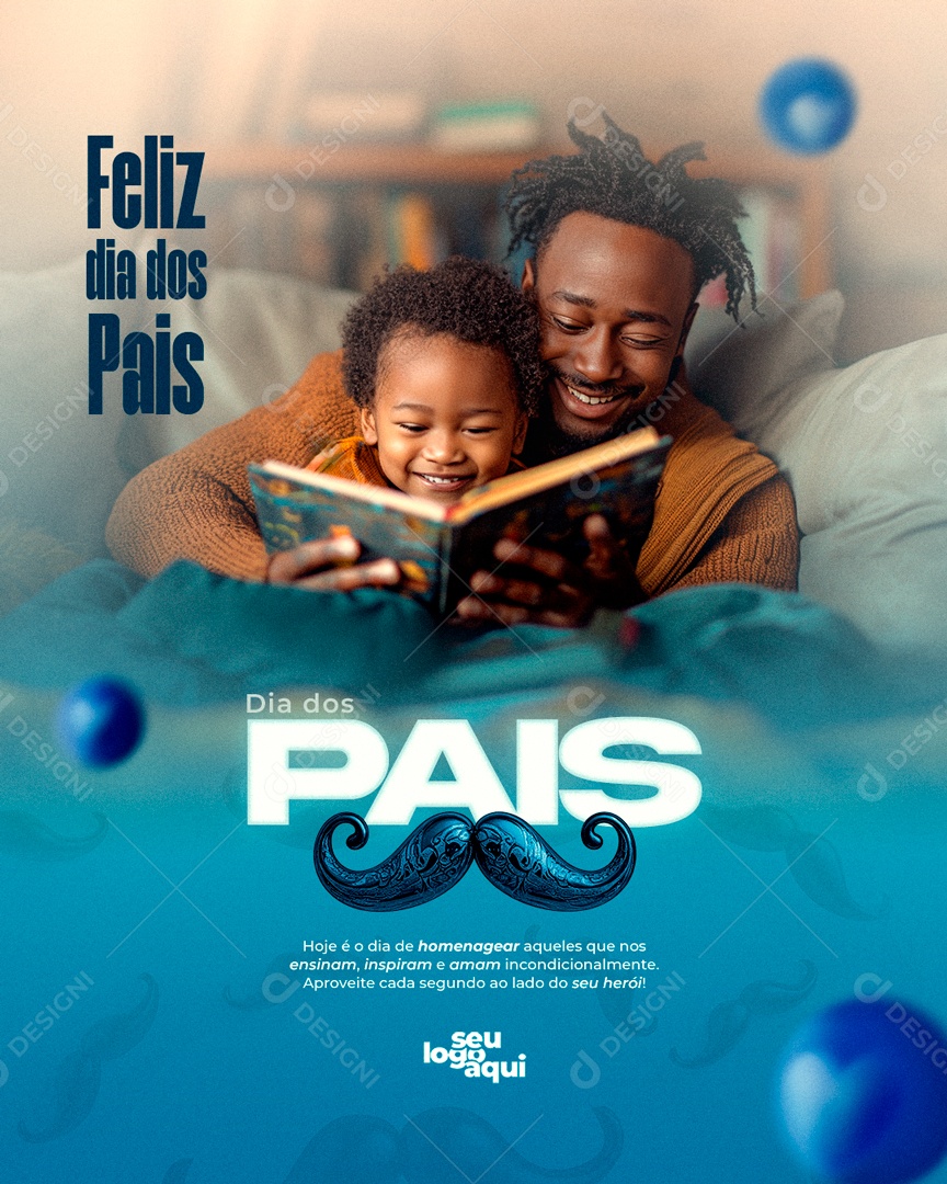 Feliz Dia Dos Pais 11 de Agosto Social Media PSD Editável