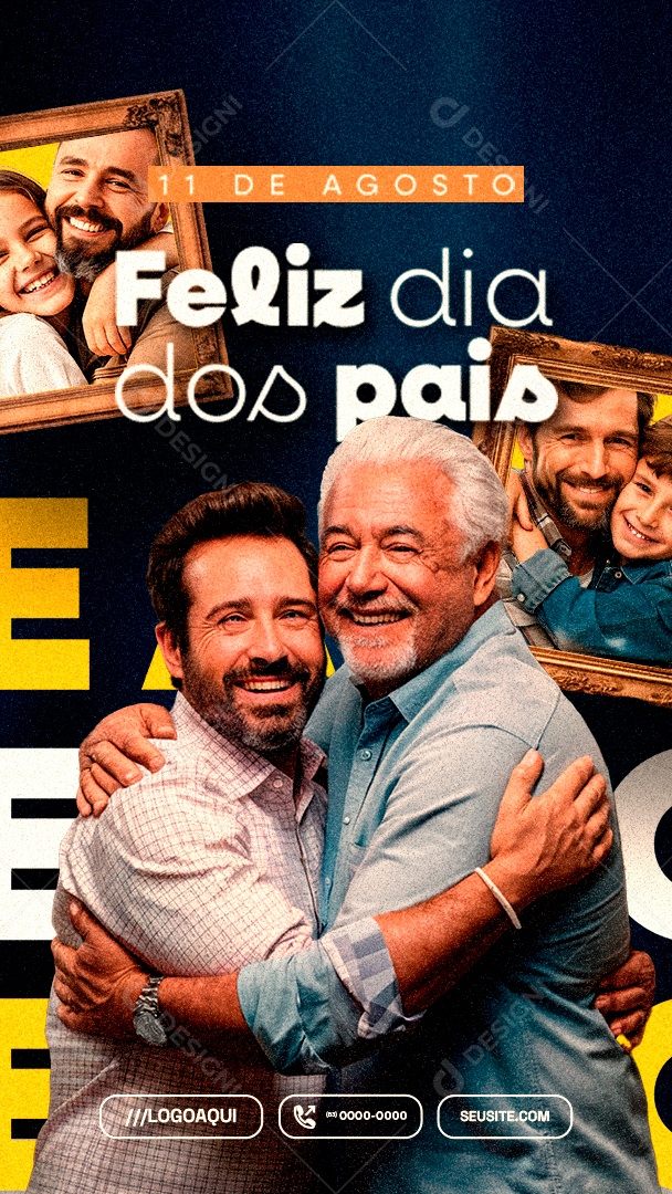 Story Feliz Dia dos Pais 11 de Agosto Social Media PSD Editável