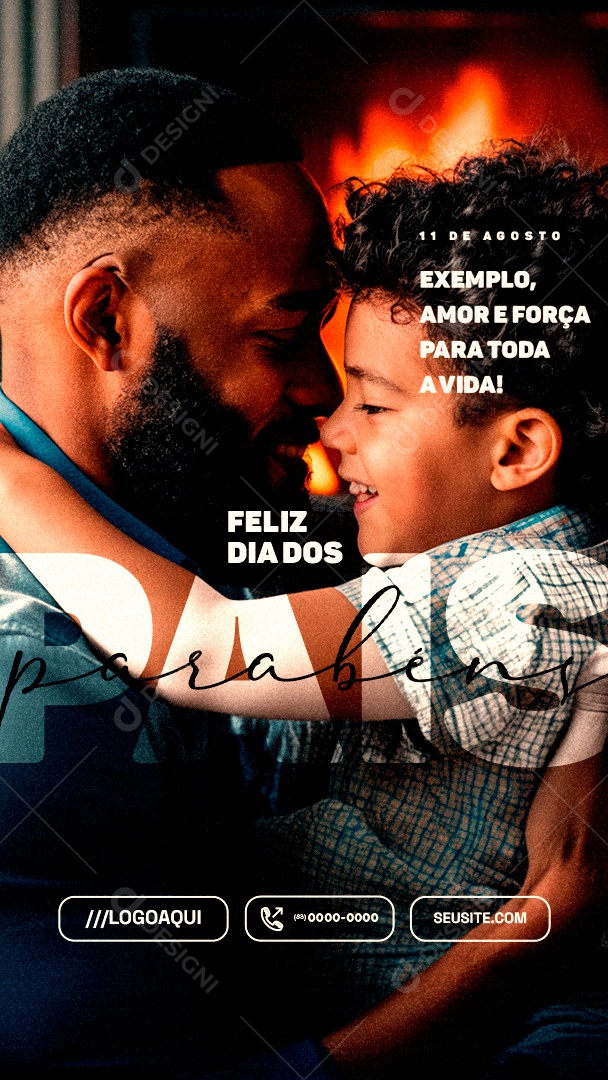 Story Feliz Dia dos Pais 11 de Agosto Parabéns Social Media PSD Editável