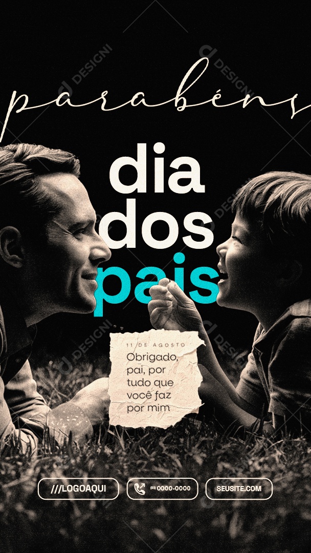 Story Dia Dos Pais 11 de Agosto Parabéns Social Media PSD Editável