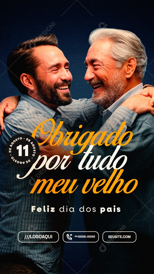 Story Dia Dos Pais 11 de Agosto Obrigado Social Media PSD Editável