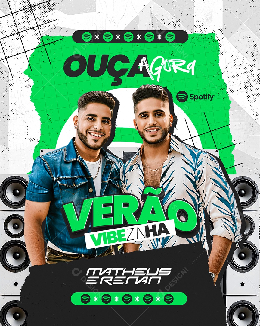 Flyer Ouça Agora Matheus e Renan Social Media PSD Editável