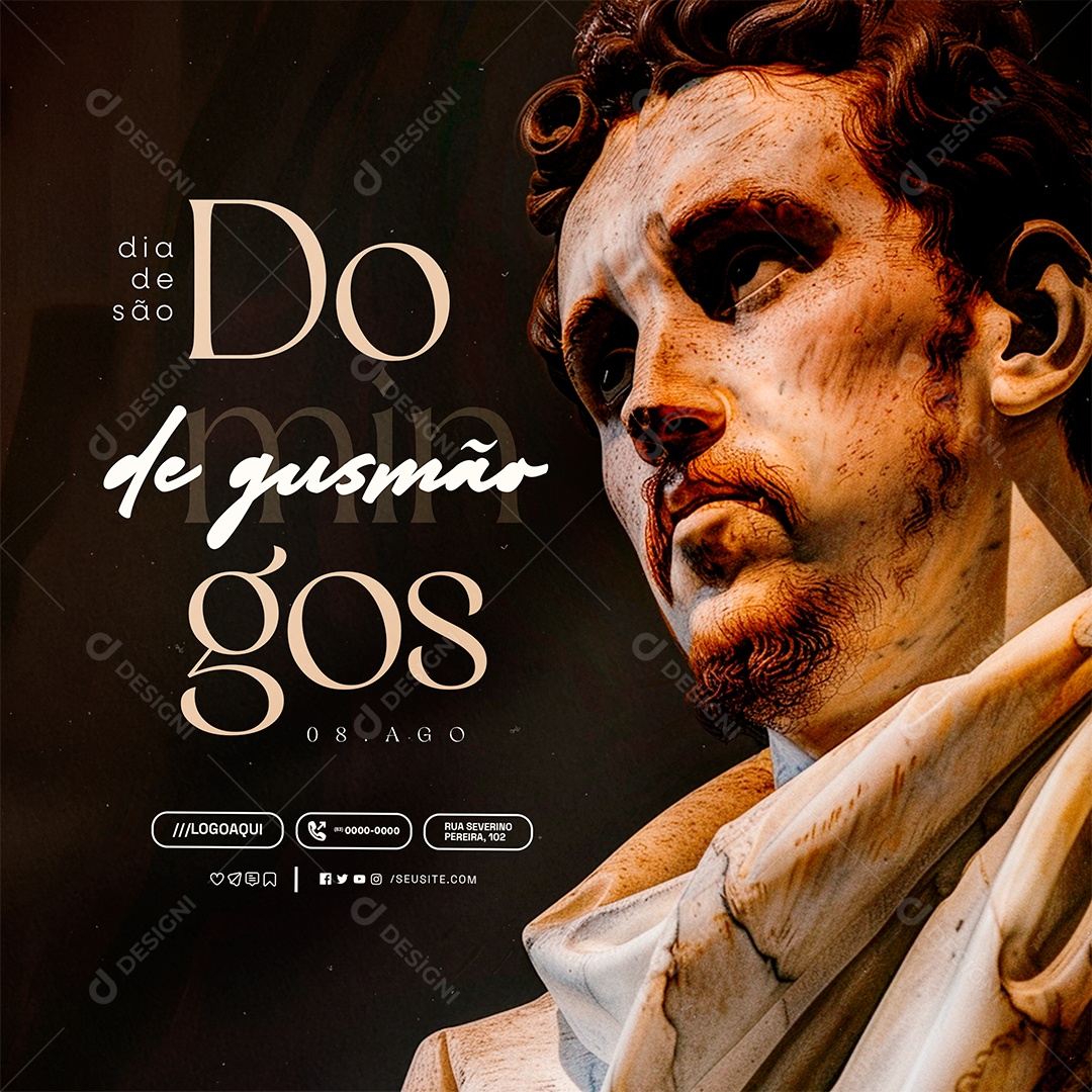 Social Media Dia de São Domingos Gusmão 08 de Agosto PSD Editável