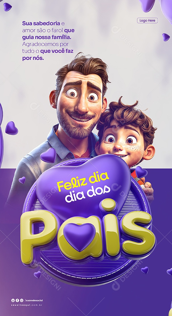 Story Dia Dos Pais 11 de Agosto sua Sabedoria e Amor são o Farol que Guia Social Media PSD Editável