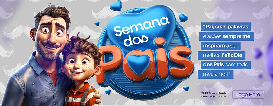 Banner Semana dos Pais Social Media PSD Editável
