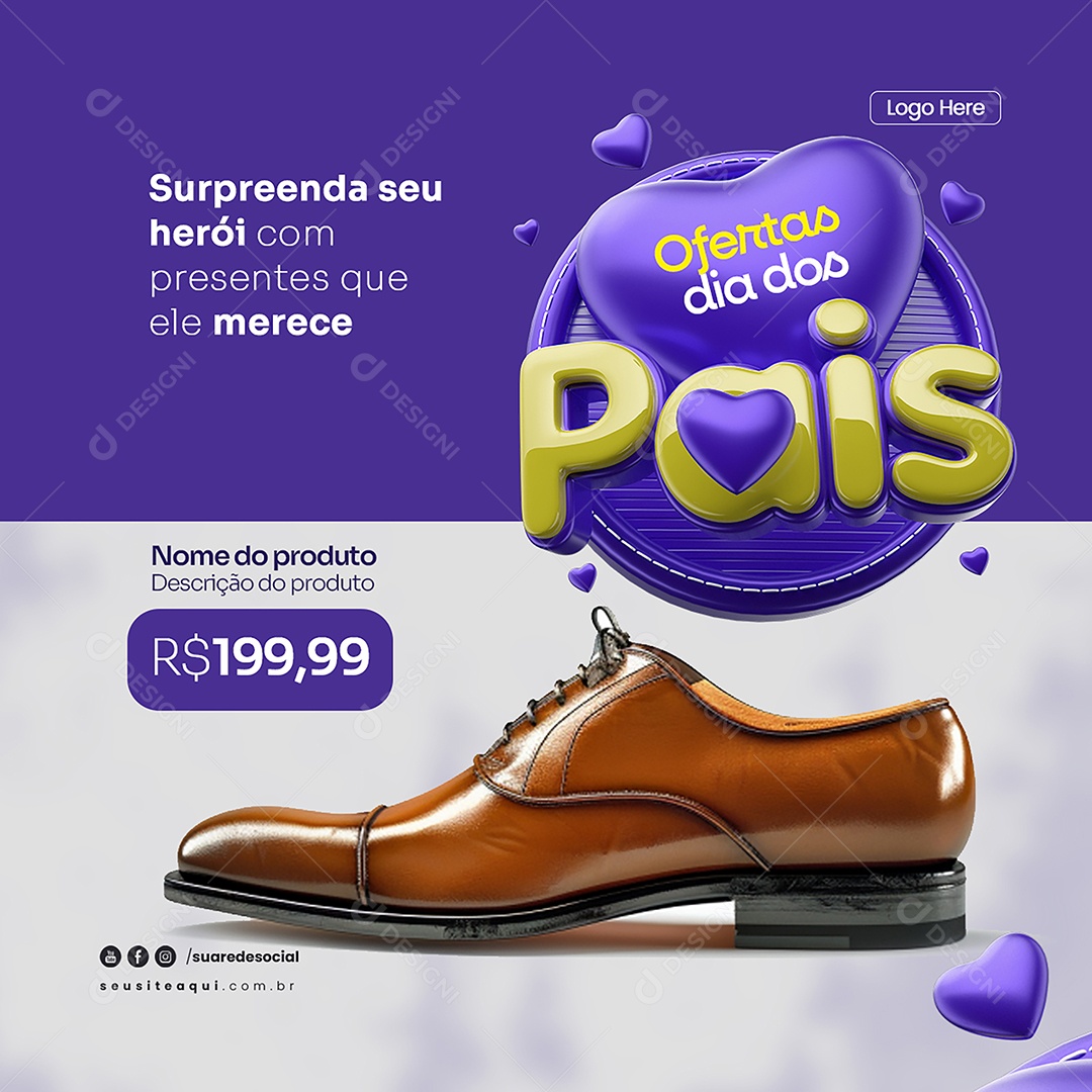 Ofertas Dia dos Pais Social Media PSD Editável