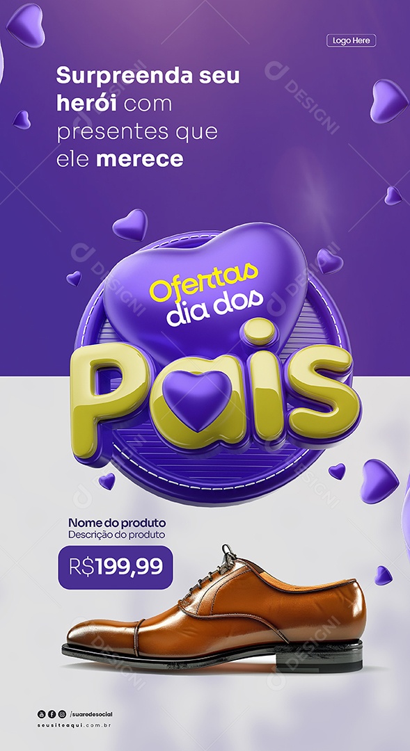 Story Ofertas Dia dos Pais Social Media PSD Editável