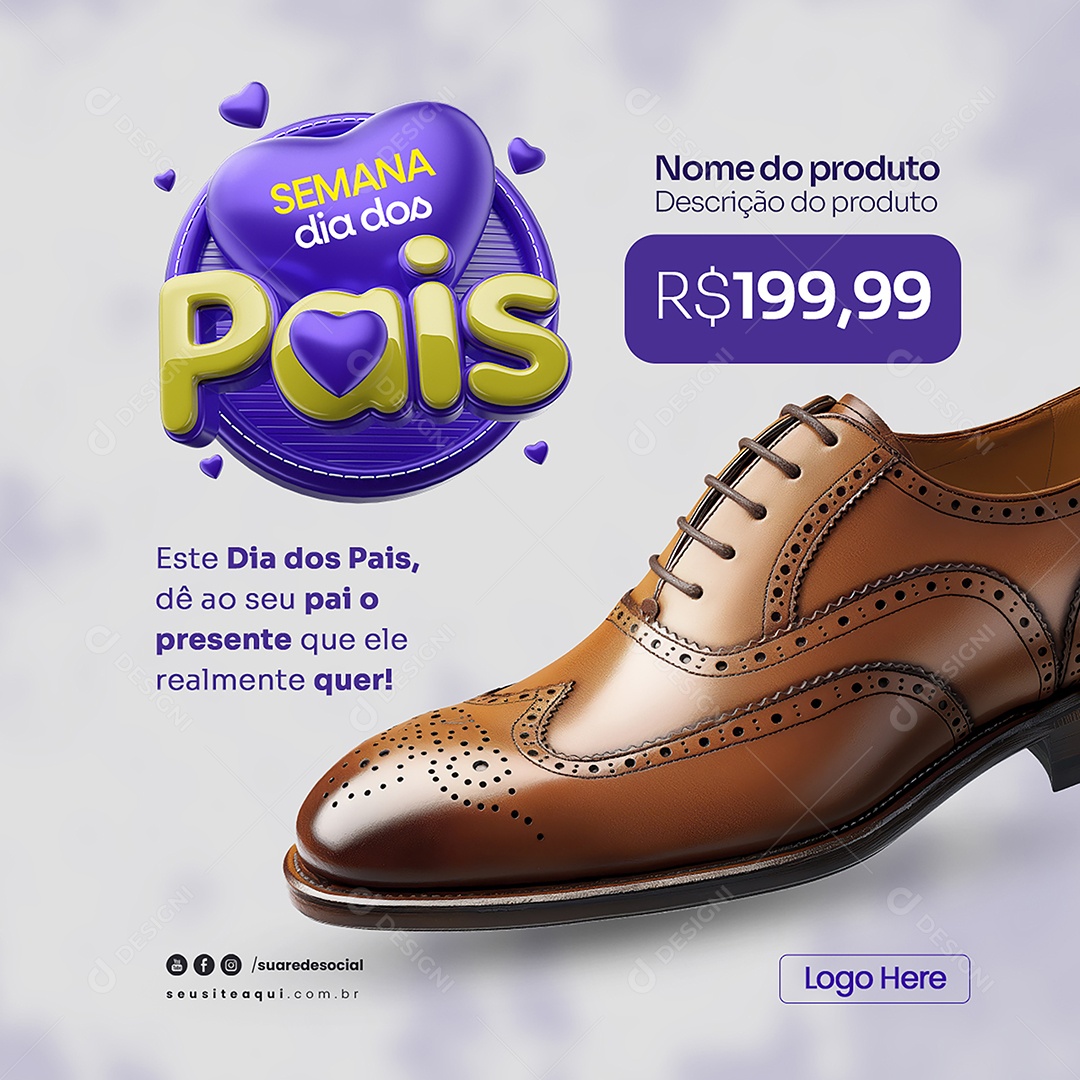 Semana Dias dos Pais de ao seu Pai o Presente que Ele Realmanete quer Social Media PSD Editável
