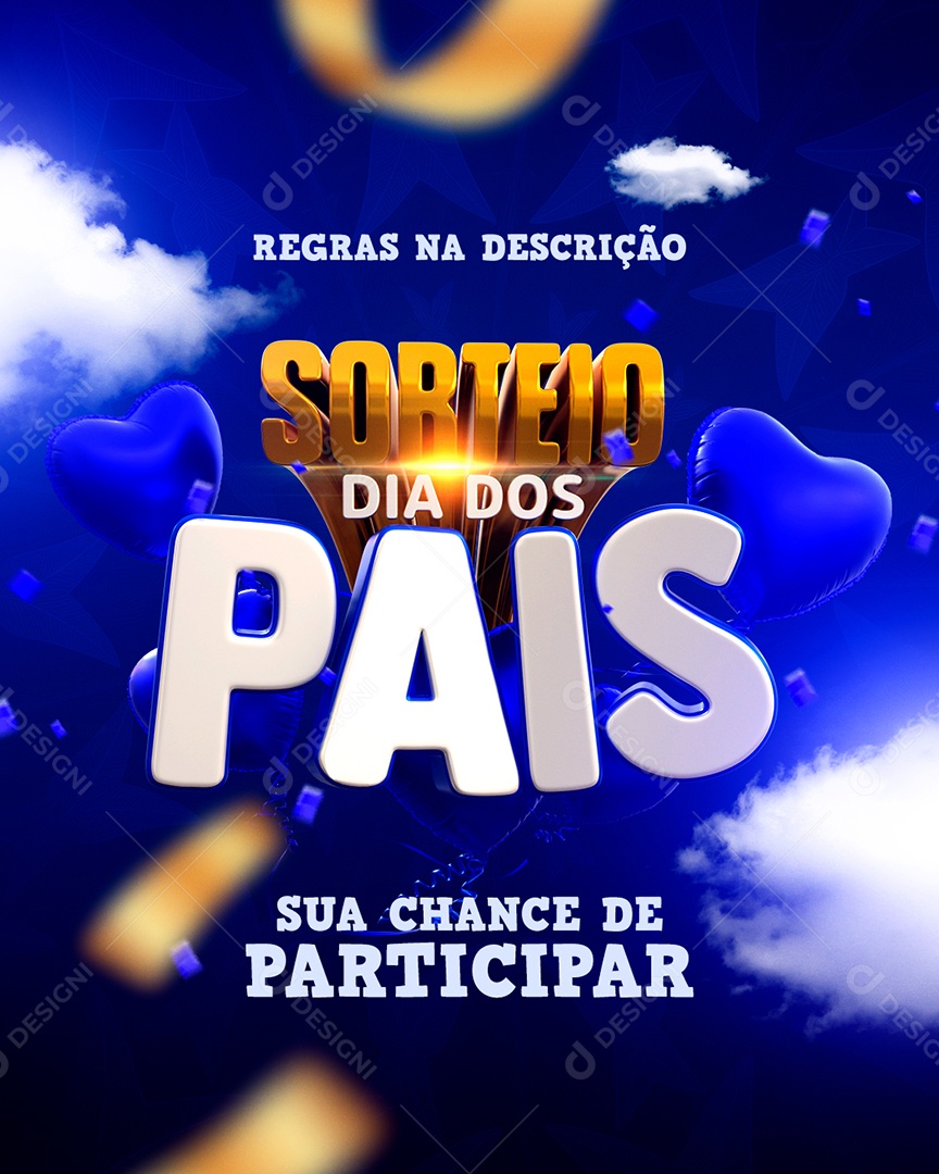 Dia dos Pais Sorteio Social Media PSD Editável