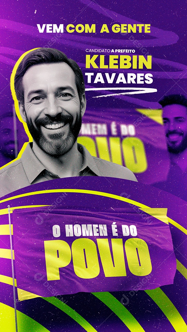 Flyer Campanha Eleitoral Vereador e Prefeito Social Media PSD Editável