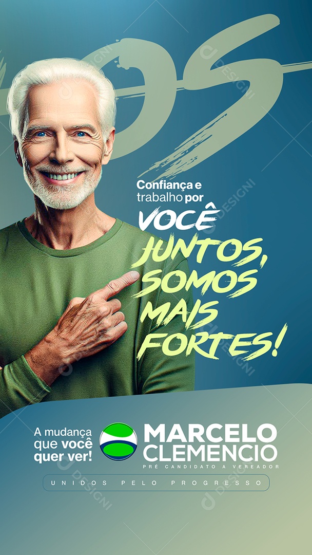 Flyer Campanha Politica Candidato  Vereador Social Media PSD Editável