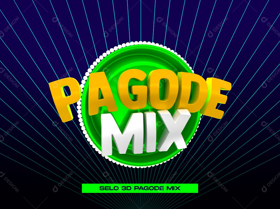 Selo 3D Pagode Mix Verde e Branco