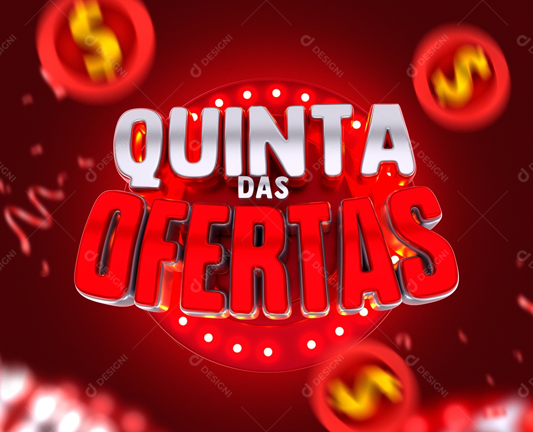 Selo 3D Quinta das Ofertas Para Composição PSD