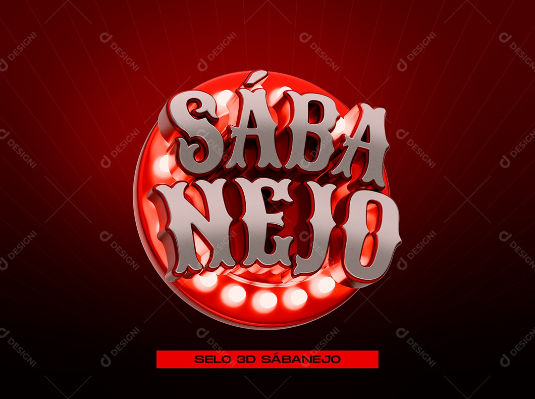 Selo 3D Sábanejo Para Composição PSD