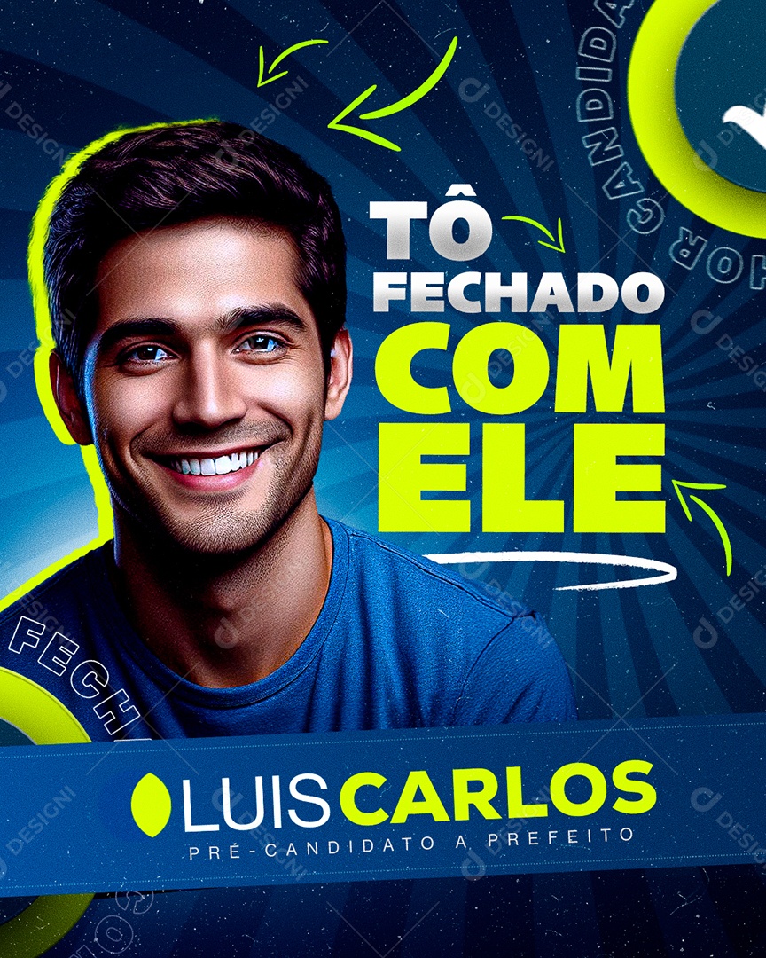 Social Media Campanha Politica Candidato PSD Editável