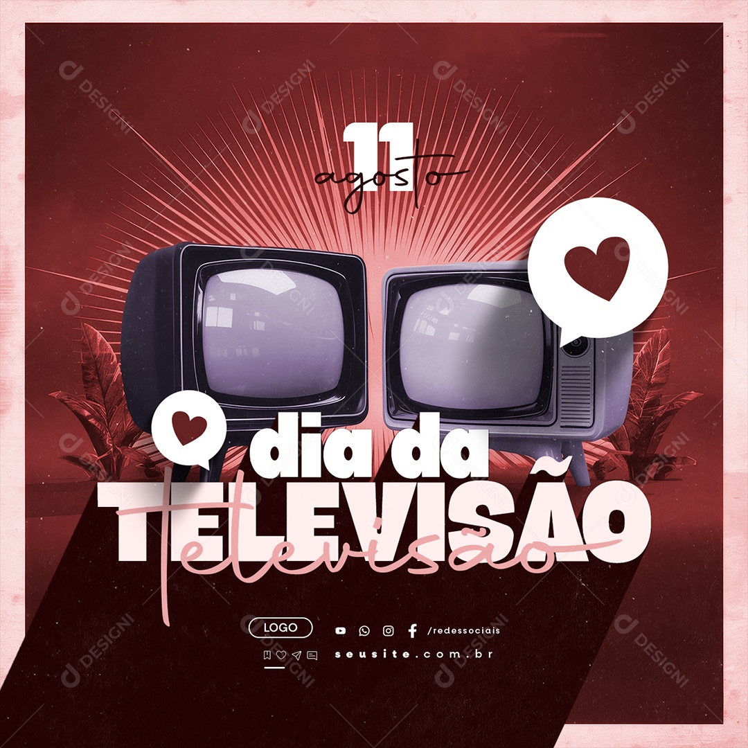 Social Media Dia da Televisão 11 de Agosto PSD Editável