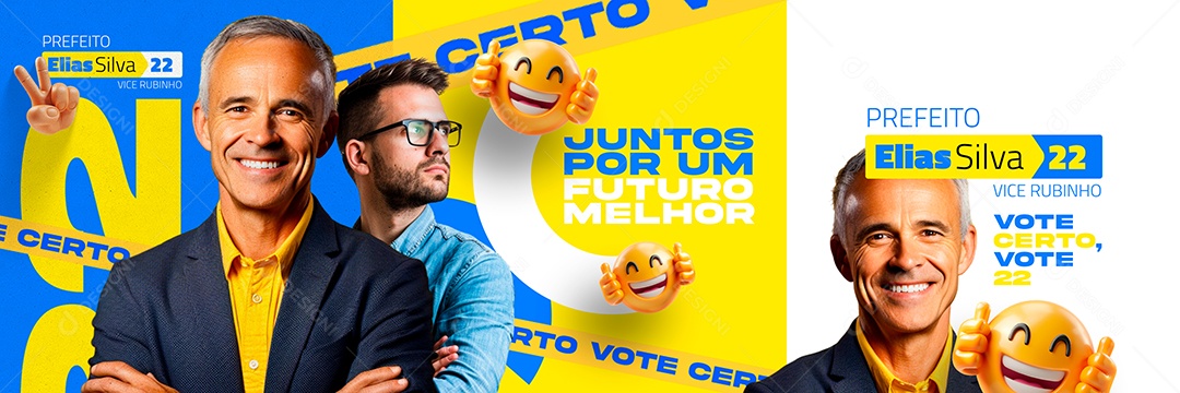 Carrossel Politica Prefeito Elias Silva Social Media PSD Editável