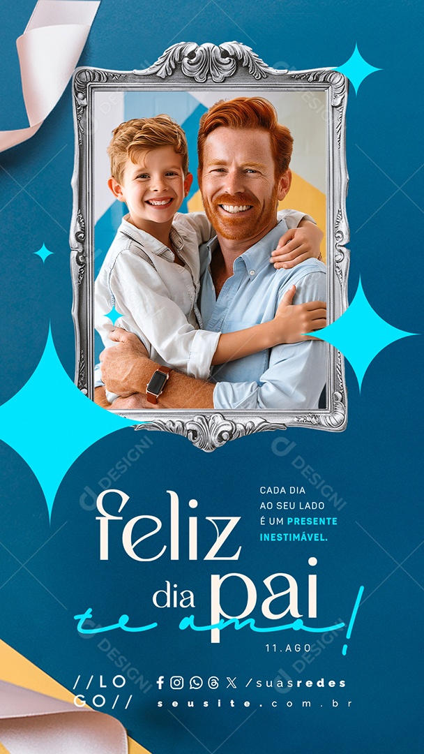 Story Feliz Dia dos Pais 11 de Agosto Social Media PSD Editável