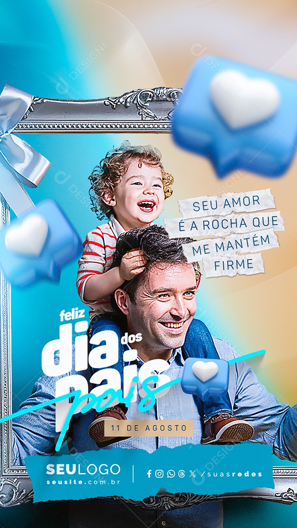 Story Feliz Dia dos Pais 11 de Agosto Social Media PSD Editável