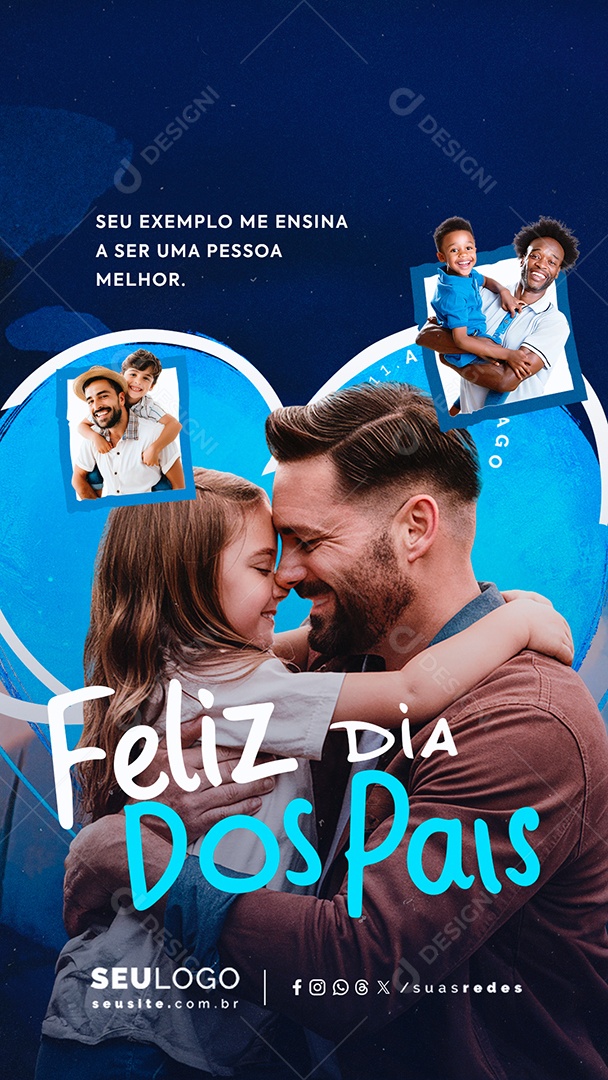 Social Media Story Feliz Dia dos Pais 11 de Agosto PSD Editável