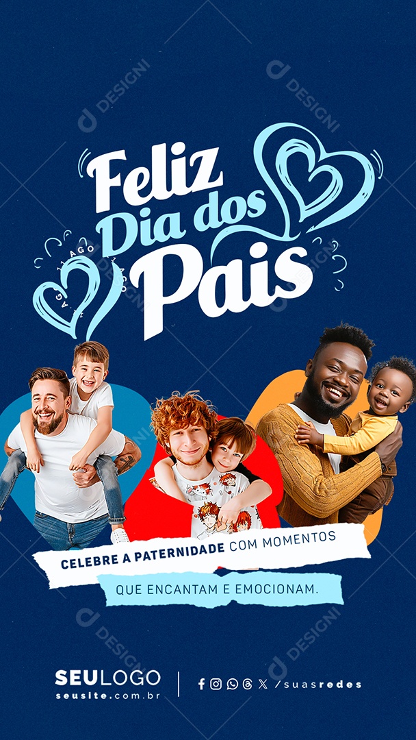 Social Media Story Dia dos Pais 11 de Agosto PSD Editável