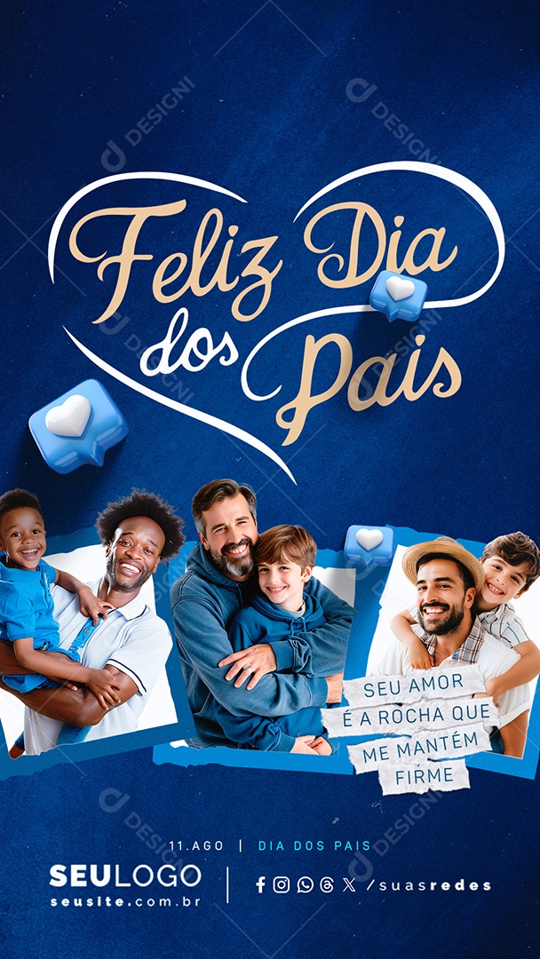Story Feliz Dia Dos Pais 11 de Agosto Social Media PSD Editável