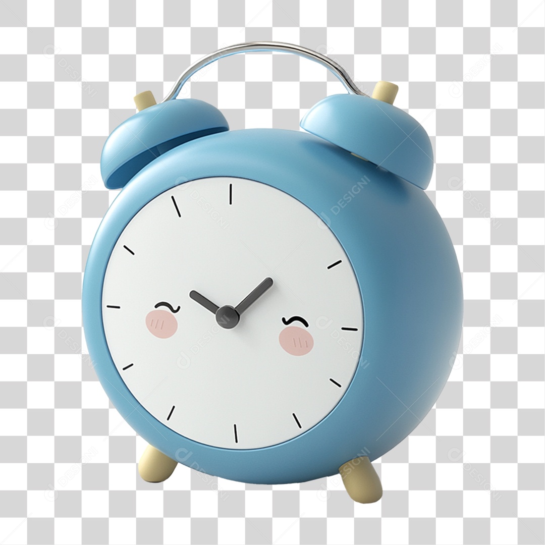 Elemento 3D Relógio Alarme PNG Transparente