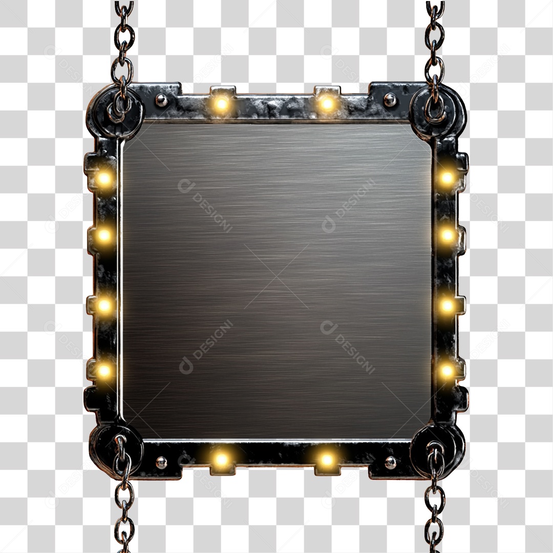Placa de Metal com Led PNG Transparente