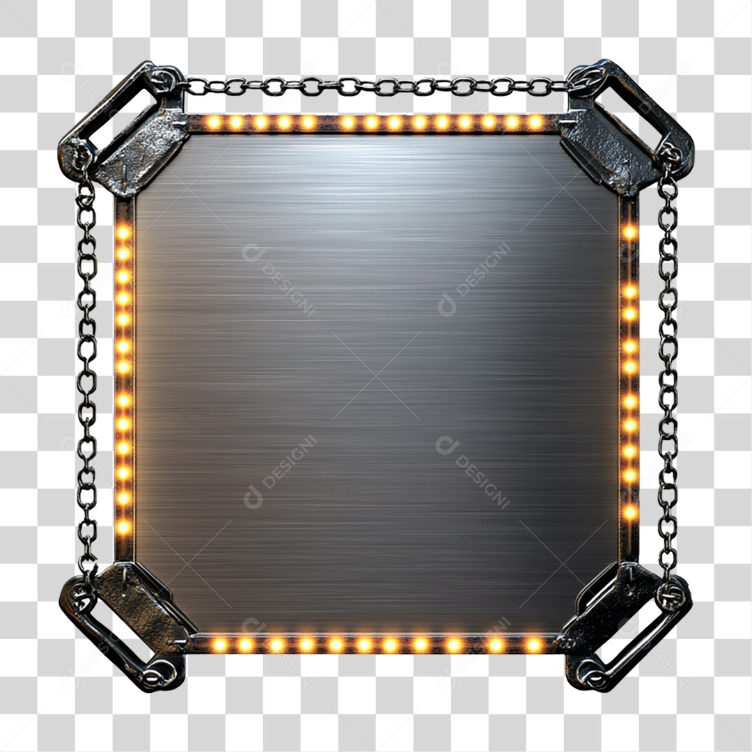 Placa de Metal com Led PNG Transparente