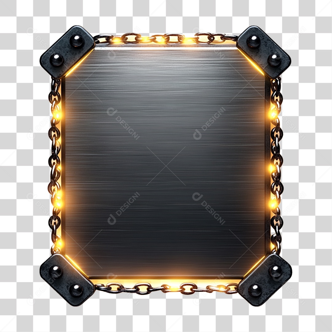 Placa de Metal com Led PNG Transparente