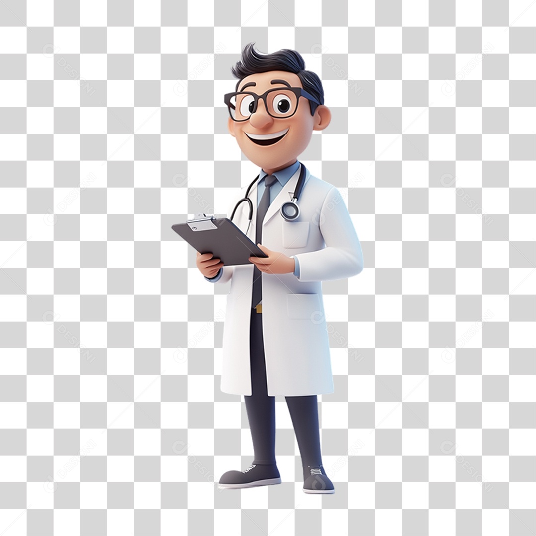 Personagem 3D Médico PNG Transparente