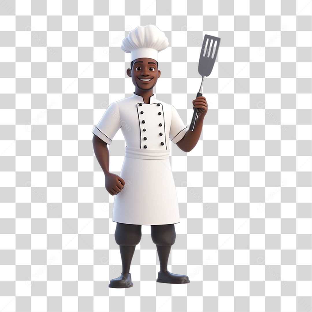 Personagem 3D Confeiteiro PNG Transparente