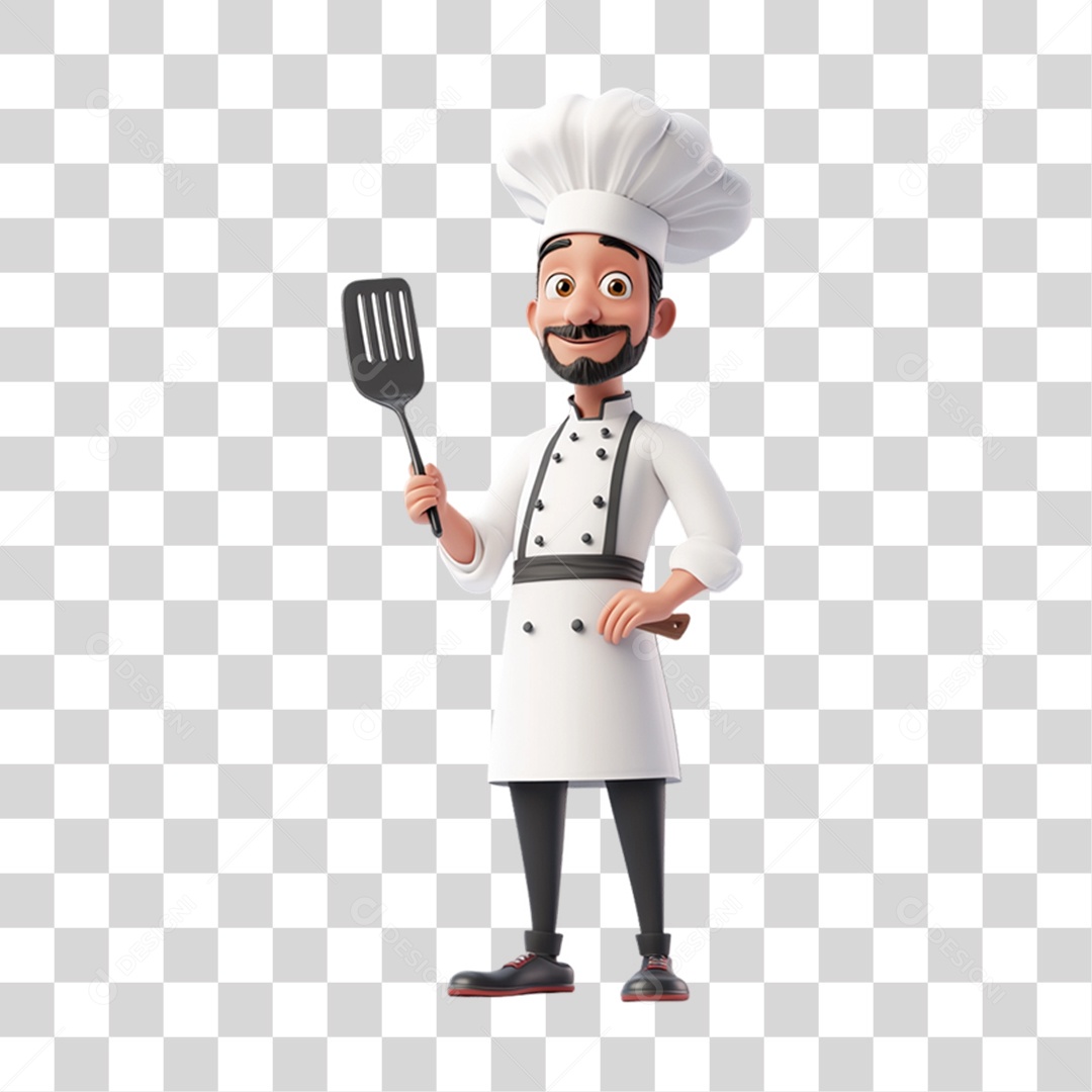 Personagem 3D Confeiteiro PNG Transparente