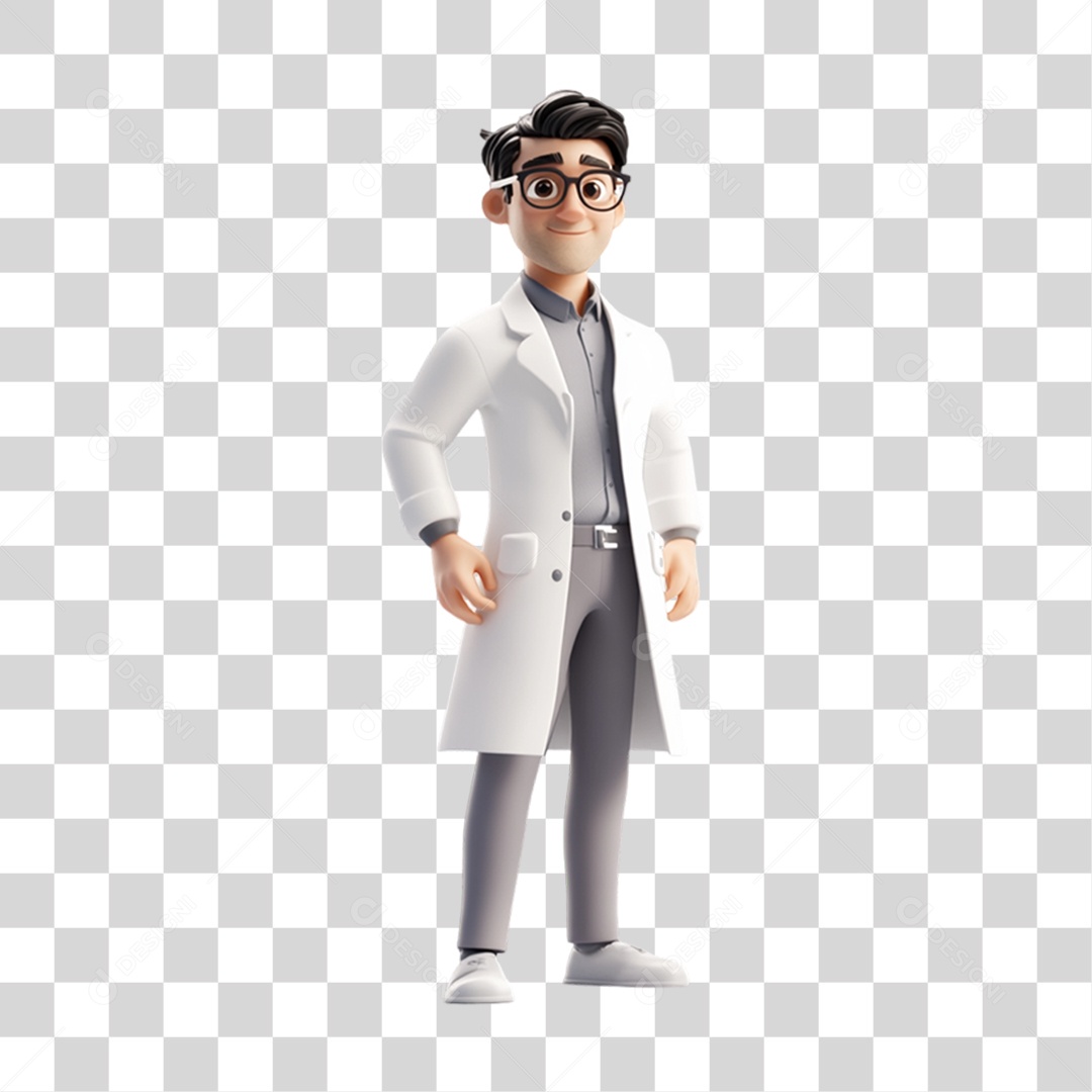 Personagem 3D Médico PNG Transparente