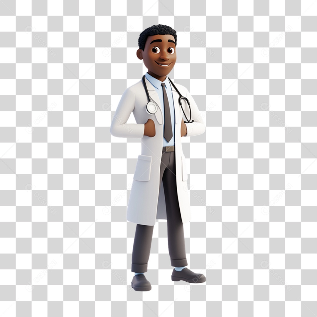 Personagem 3D Médico PNG Transparente