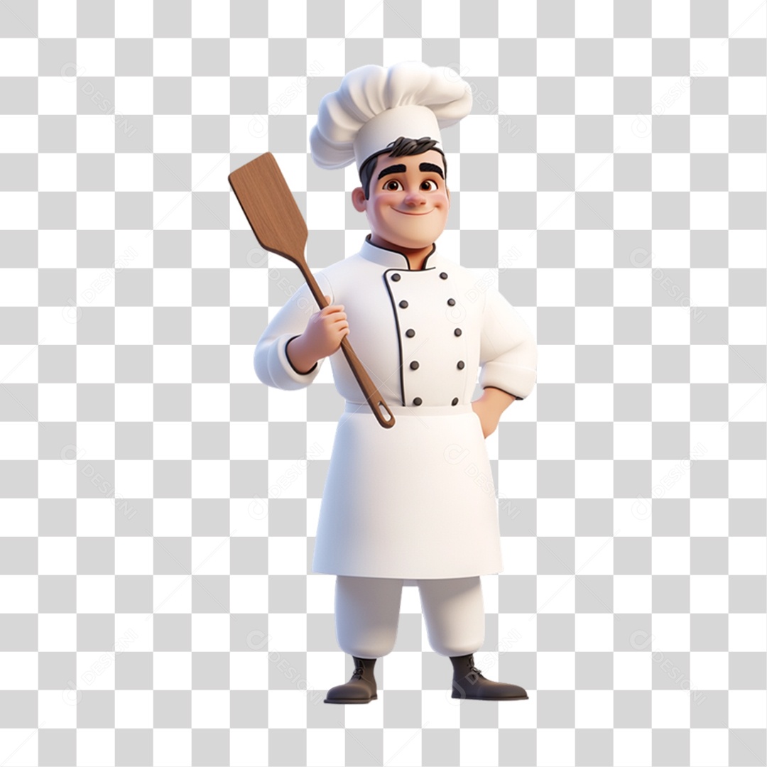 Personagem 3D Confeiteiro PNG Transparente
