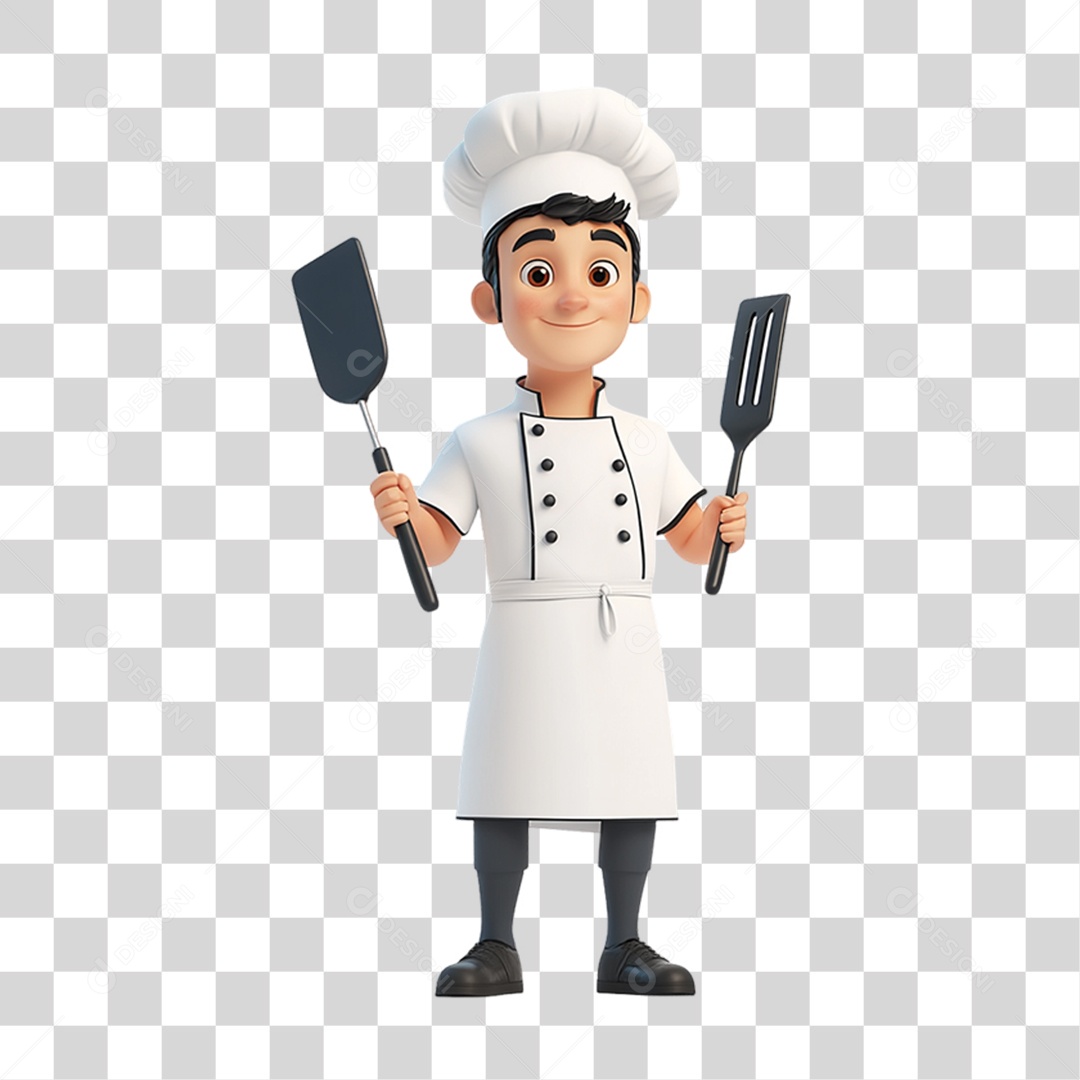 Personagem 3D Confeiteiro PNG Transparente