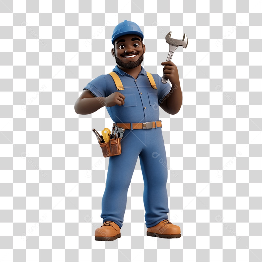 Personagem 3D Mecânico PNG Transparente