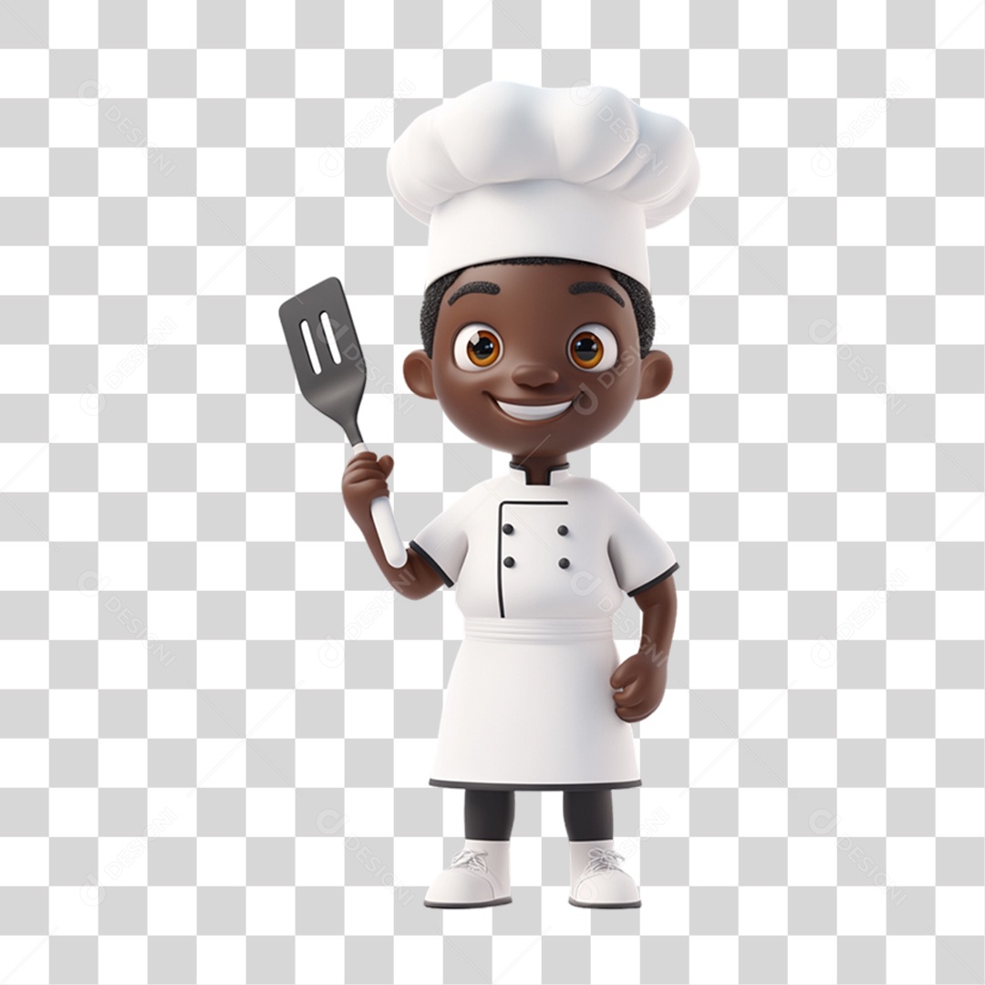 Personagem 3D Confeiteiro PNG Transparente